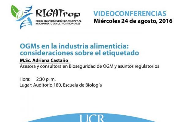 Videoconferencia: OGMs en la industria alimenticia:consideraciones sobre el etiquetado